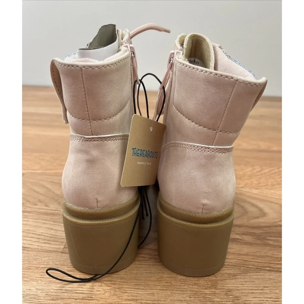 Thereabouts Kinsley Mauve Sparkle Zip Ankle Boots Youth Girls Size‎ 2 NEW
